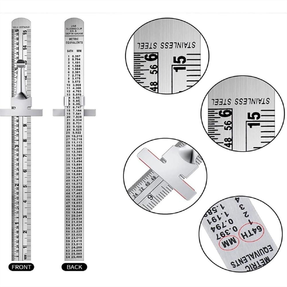 Regla De Acero Inoxidable De 15Cm Omx, Articulos de Dibujo