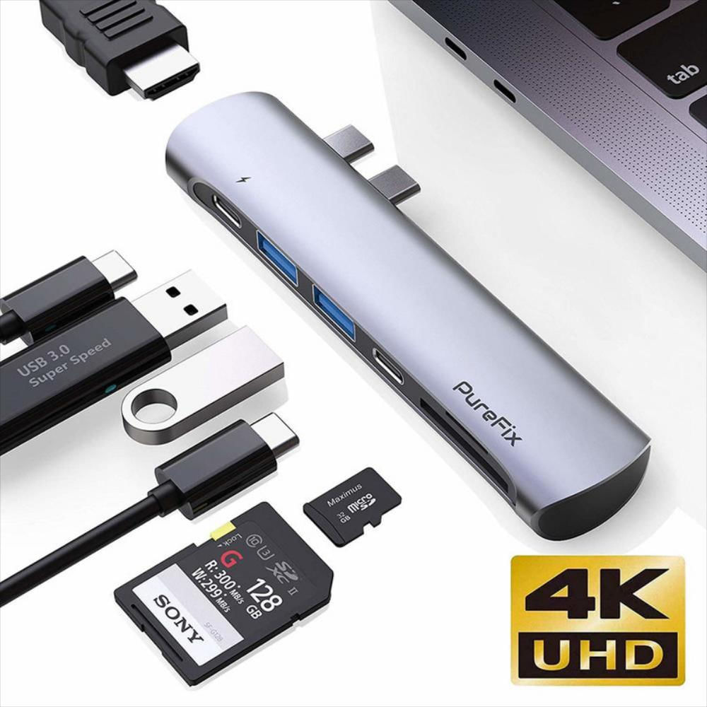 Adaptador USB tipo C Dongle para MacBook Pro 7 en 1 img #1