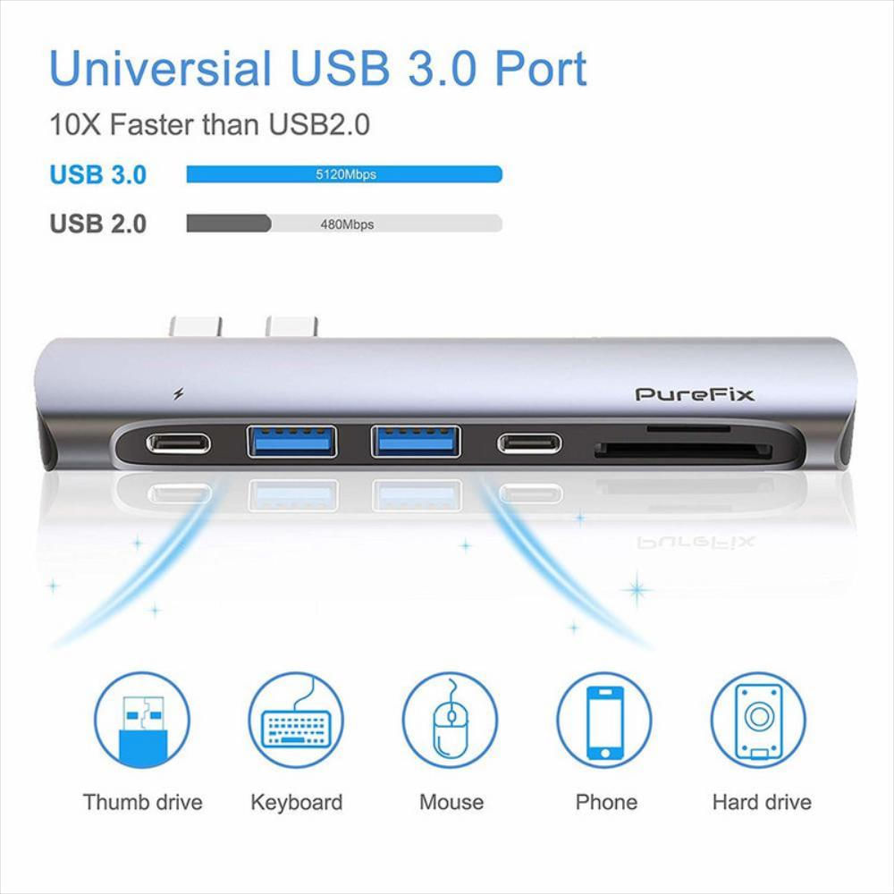 Adaptador USB tipo C Dongle para MacBook Pro 7 en 1 img #3