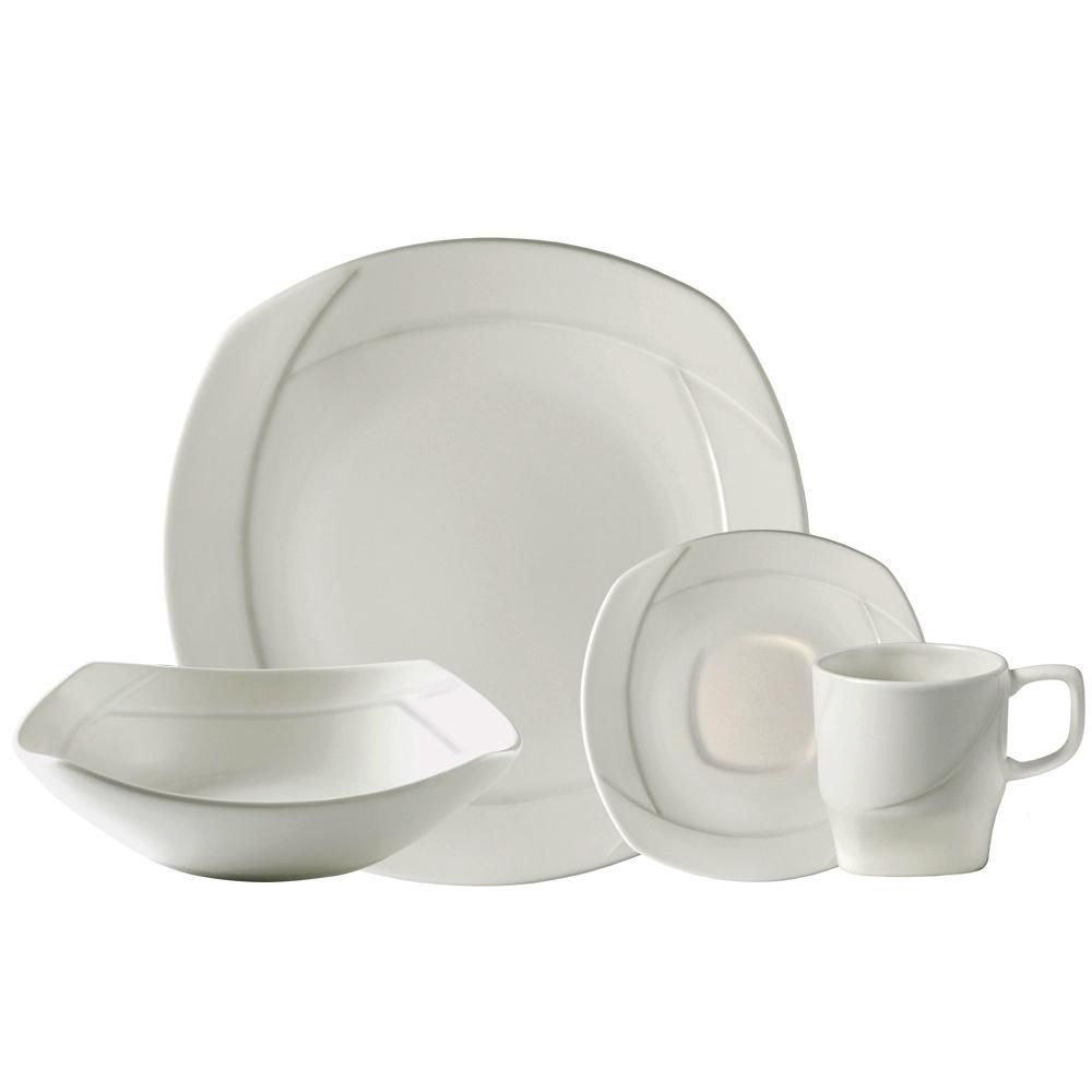 VAJILLA 4/16 CUADR LUCIANA BLA CORONA VL11000404