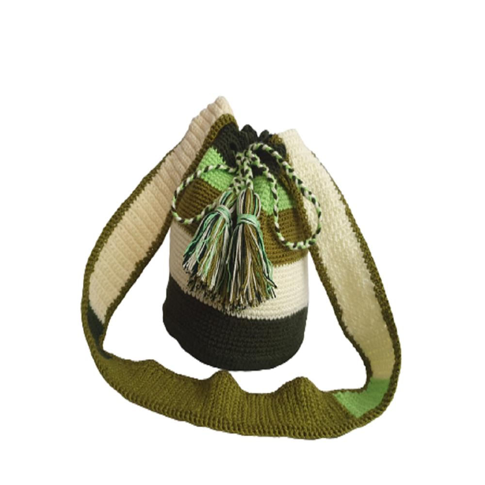 Mochila/Bolso Artesanal Color Verde De Tira img #1