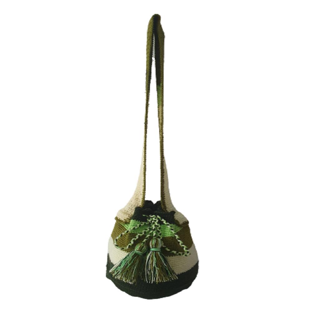 Mochila/Bolso Artesanal Color Verde De Tira img #2