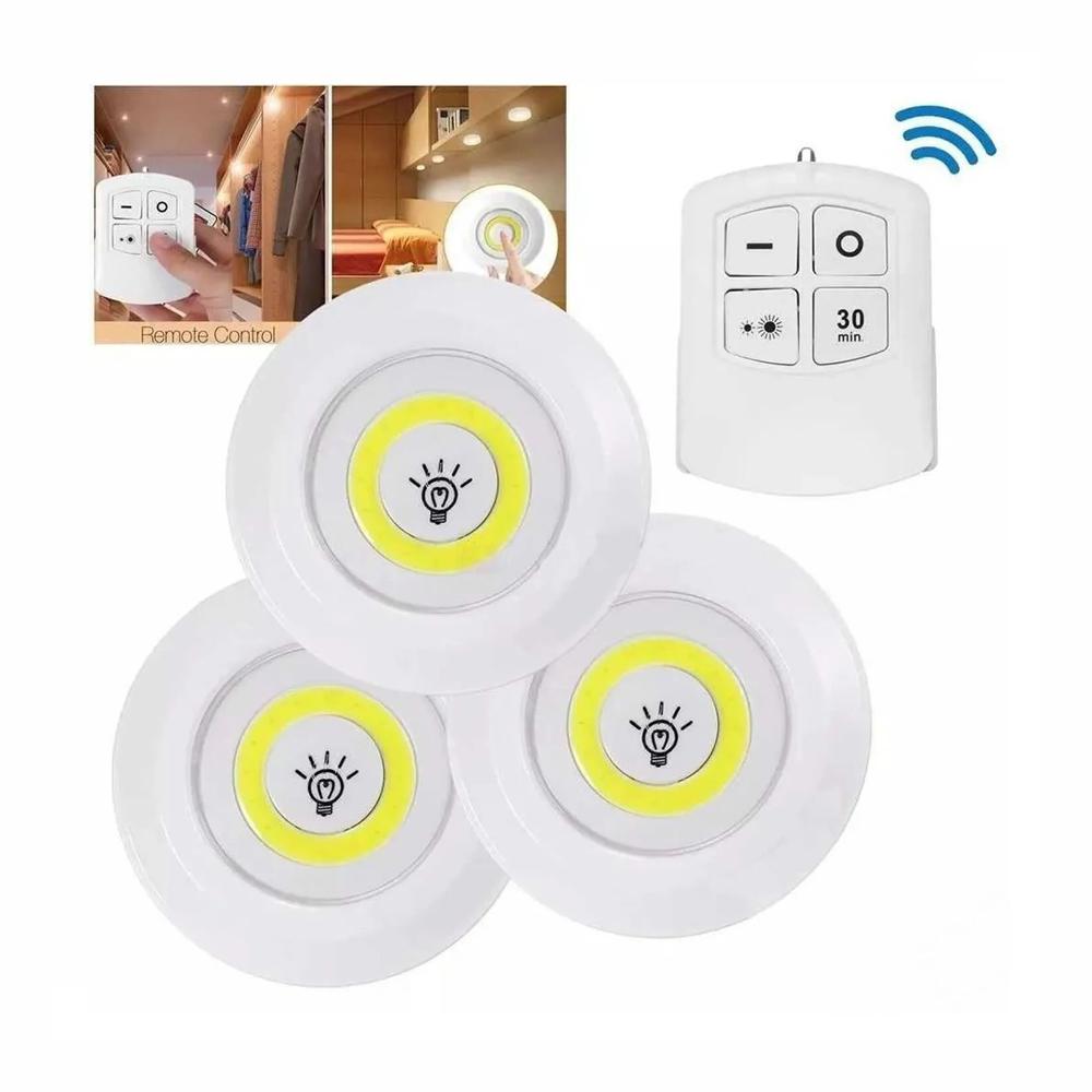 Lamparas Luz Led X3 Portatil Inalambricas Adhesivas + Control