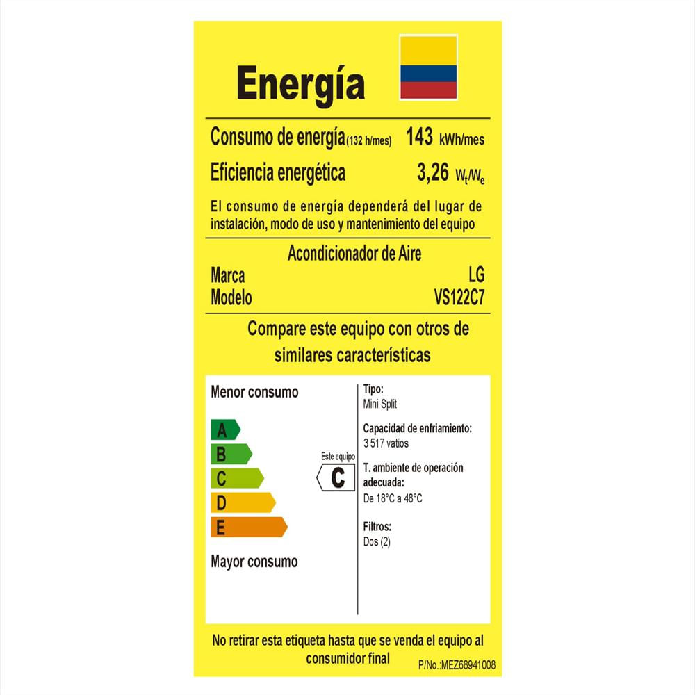Aire Acondicionado Lg Mini Split Dual Cool Estandar 12000Btu img #5