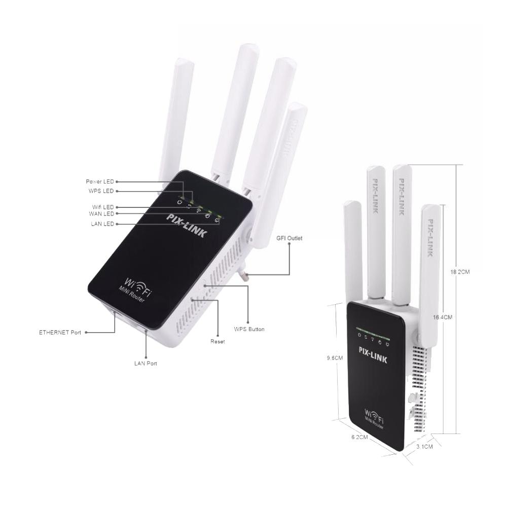 Repetidor Extensor Router Pix Link Wifi Red 300Mbps Rompemuros 2219 1 img #2