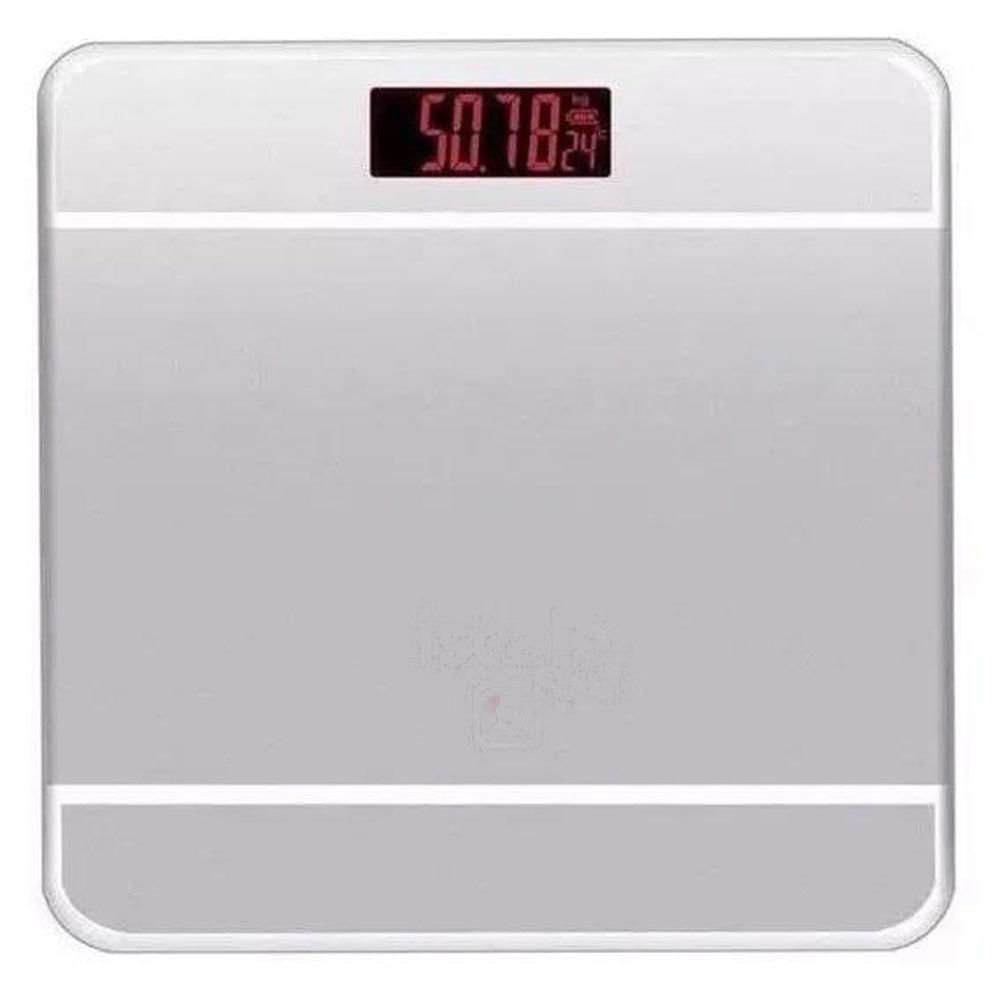 Pesa Personal Vidrio Templado Digital Bascula Bluetooth Plateado