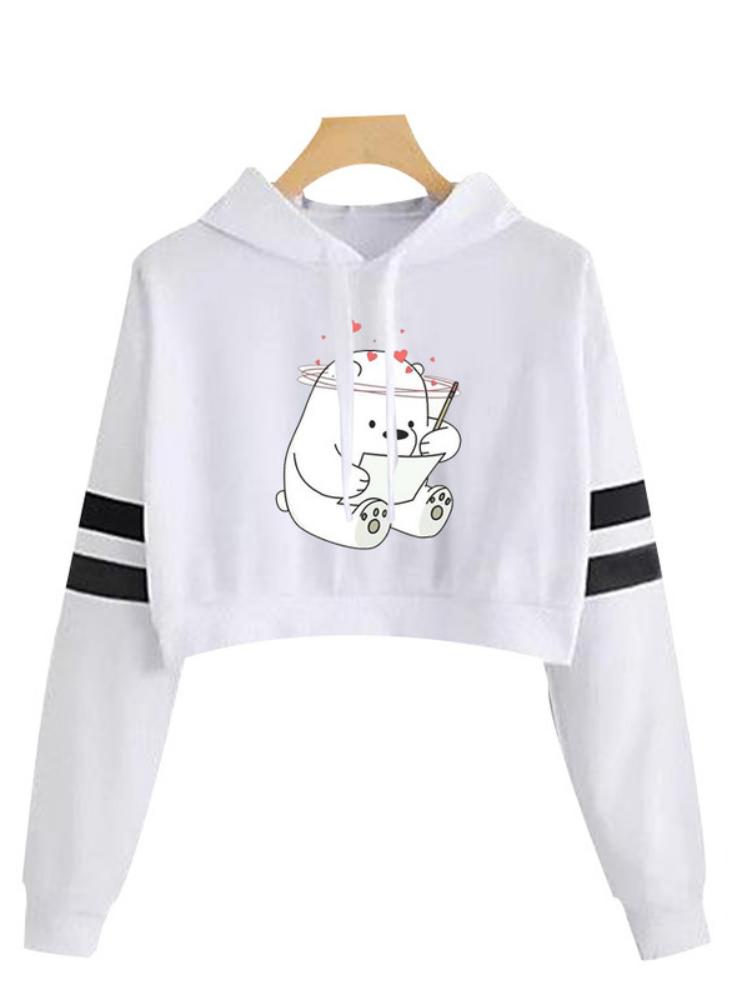 Buzo Buso Saco Hoodie Blanco Mujer Oso Escandaloso Leyendo 6 Blanco