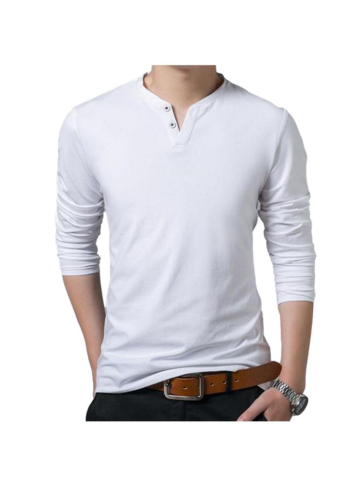 Camisa Buzo Polo Manga Larga Blanco Cuello Neru Coreano Hombre