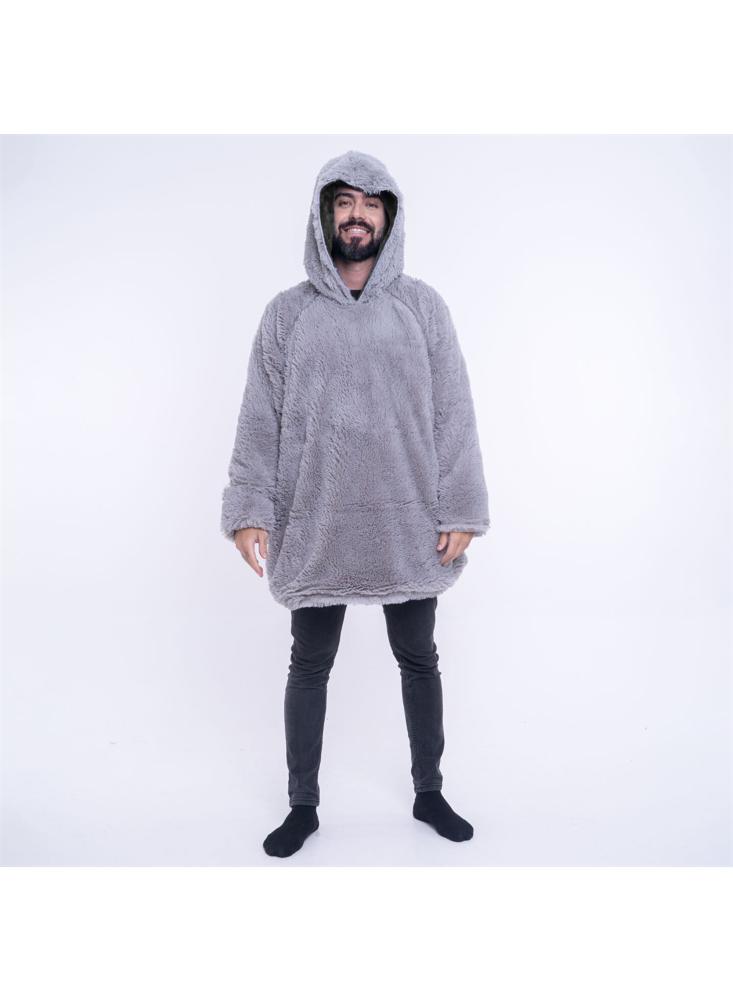 Buzo Yeti Oversize UNICA GRIS CLARO CON NEGRO