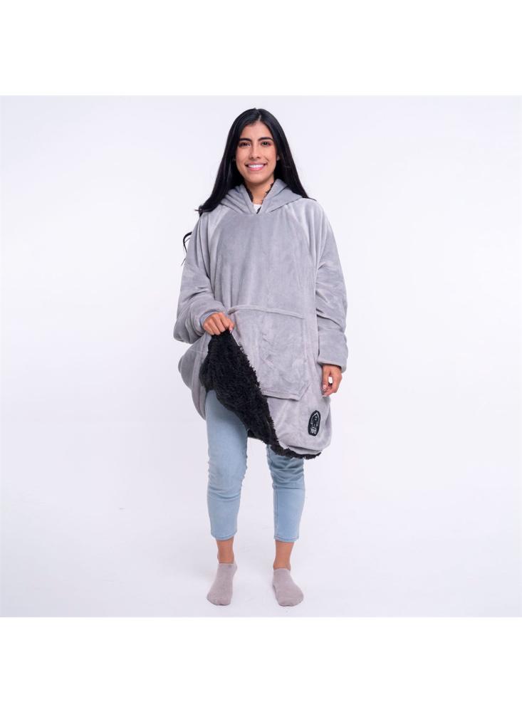 Buzo Yeti Oversize UNICA GRIS CLARO CON NEGRO