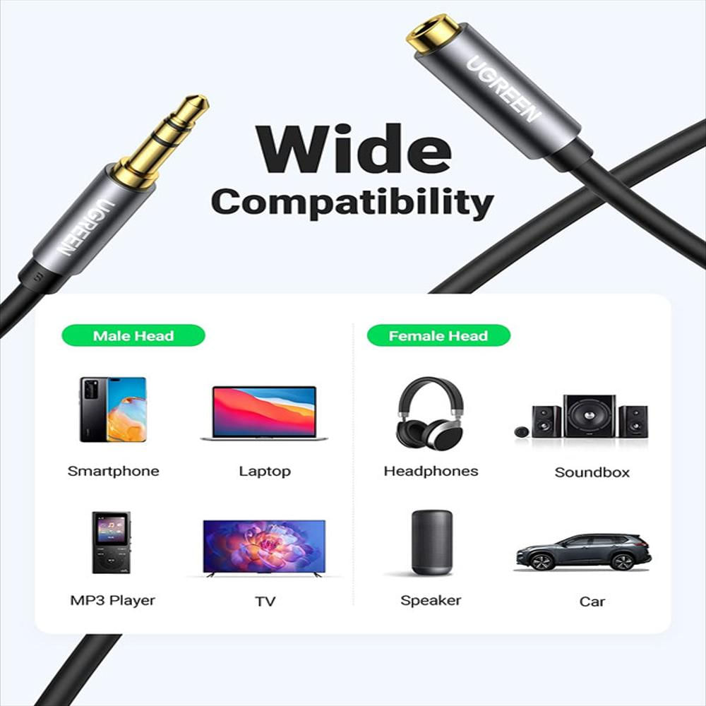 Cable De Extensión Auriculares Audio Auxiliar Estéreo 3.5Mm img #3