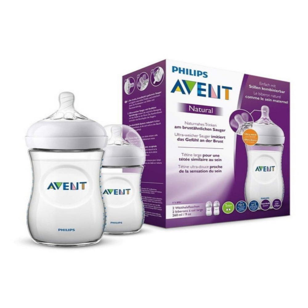 Teteros Natural Transparente X2 Unidades Avent 9 Onz