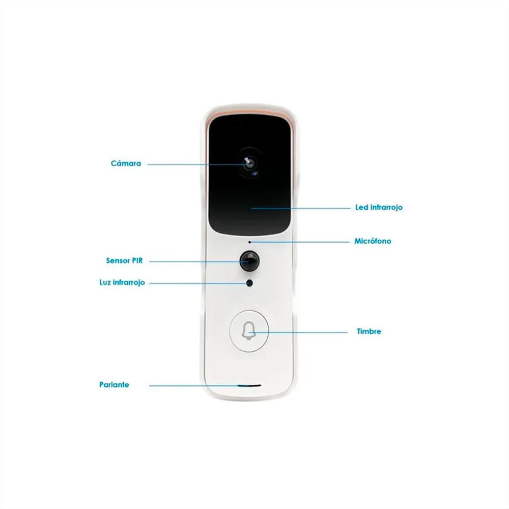 SCOOVY Video Portero Automatico WiFi, WiFi Mejorada (2.4/5 GHz) Video  Doorbell con Video HDR, Hablar Y Escuchar, Acceso Remoto, VisióN Nocturna Y