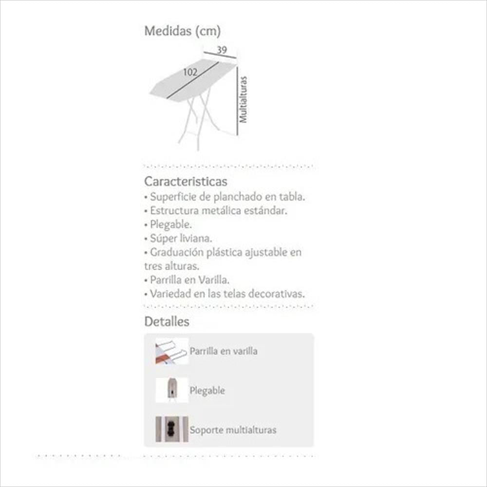 Mesa Para Planchar Ancha Planchado Plegable img #2