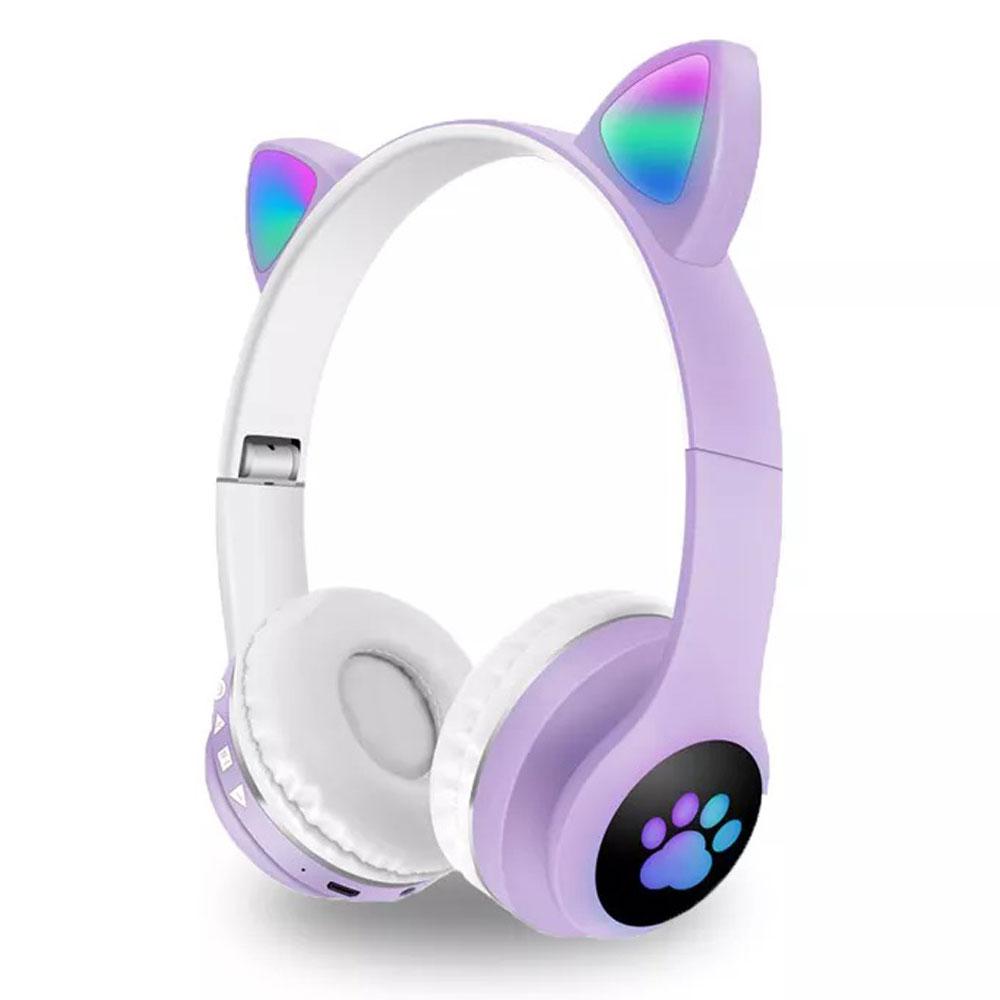 Audifonos Auricular Diadema Bluetooth Plegable Orejas Led Gato P23m Ll img #1