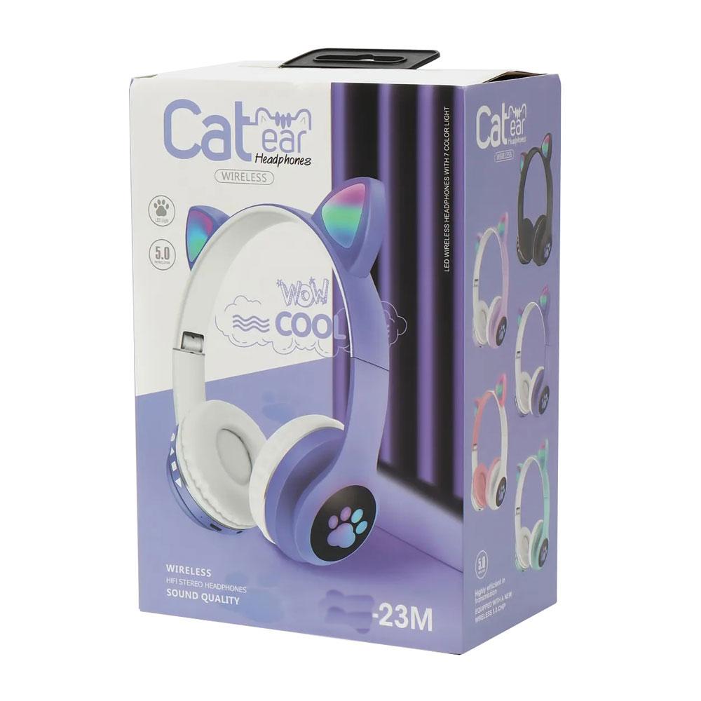 Audifonos Auricular Diadema Bluetooth Plegable Orejas Led Gato P23m Ll img #2