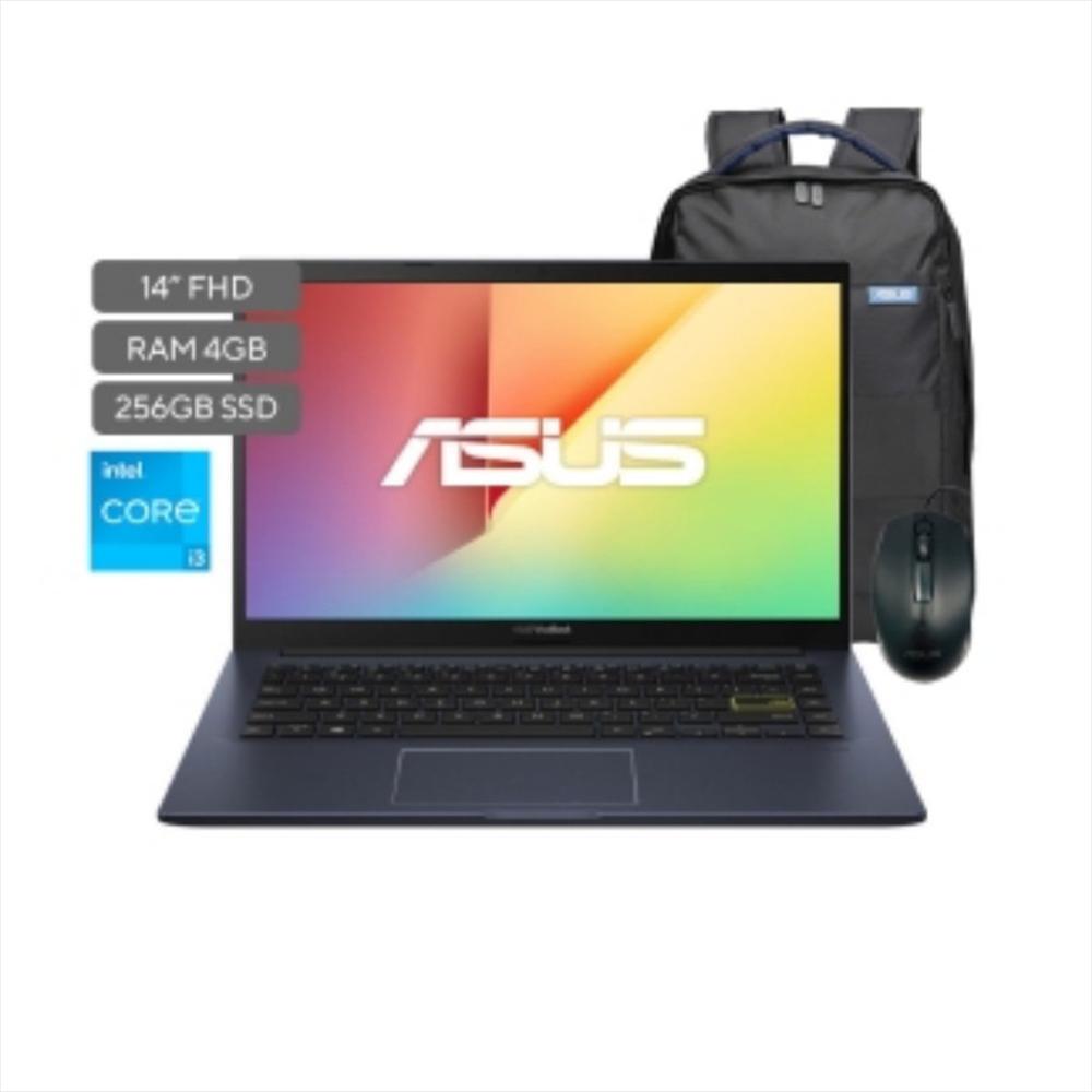 Portatil Asus 14¨ Core I3 4Gb Ram 256Gb Ssd Win 11 Home Negro + Mouse + Morral img #1