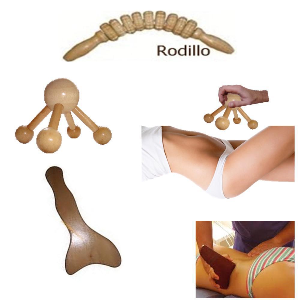 Masajeador Kit Moldeador (Rodillo, Pulpo, Tabla) Maderoterapia