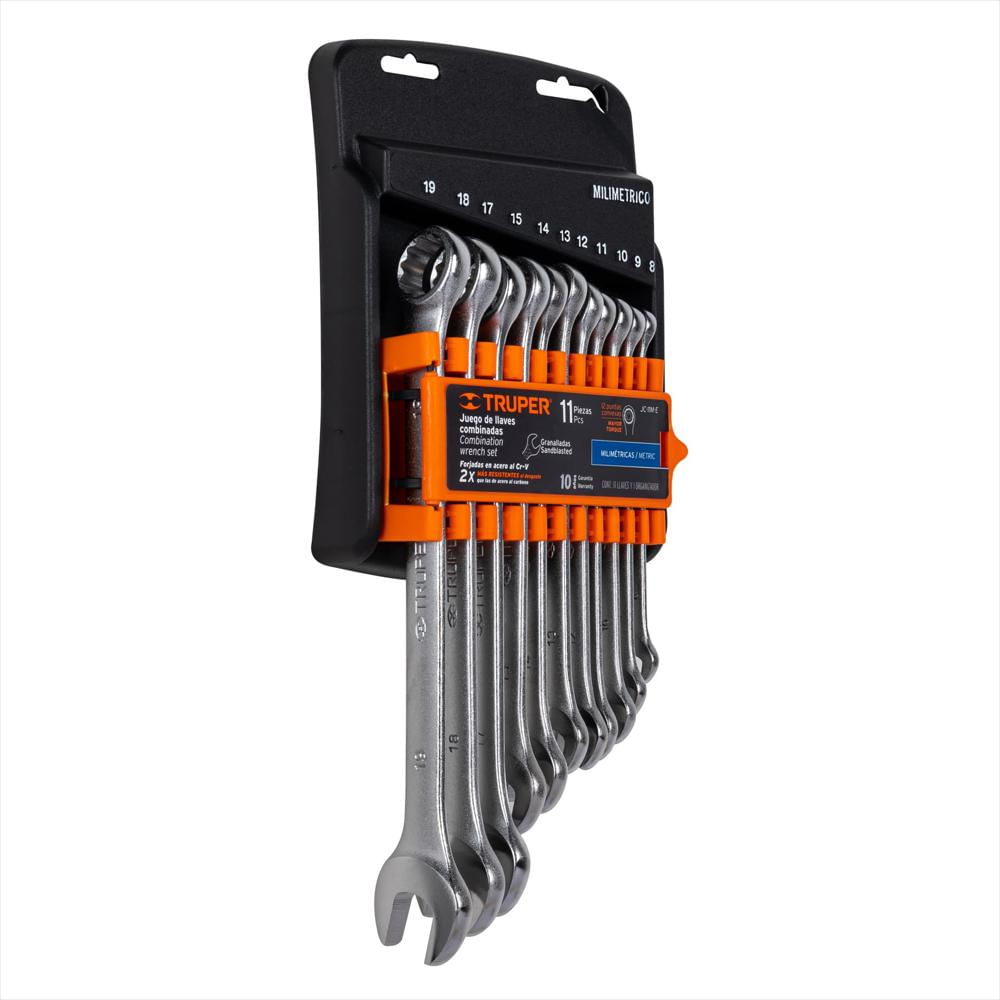 Juego De 11 Llaves Mixtas Métricas, Mango Con Relieve Truper img #1