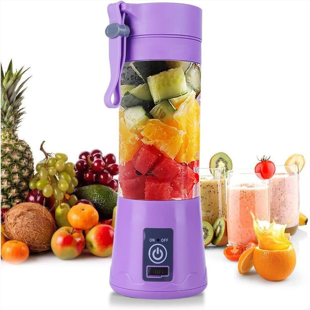 Licuadora Personal Recargable 6 Aspas Color Morada