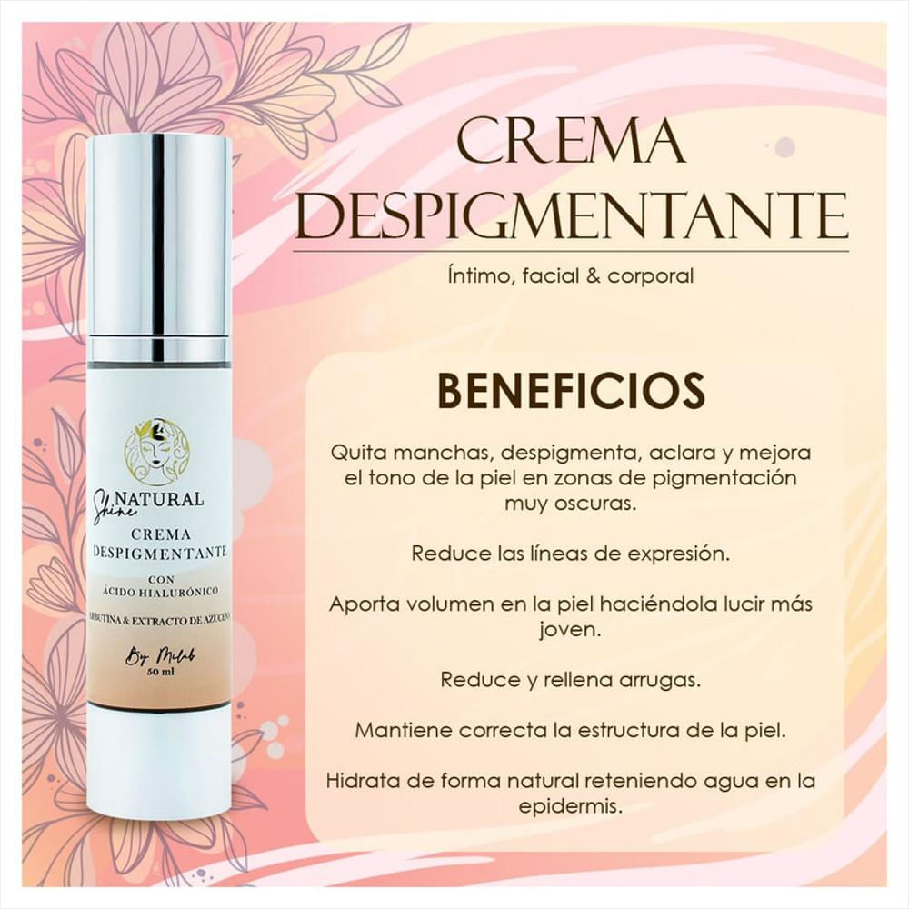 Crema Despigmentante Natural Shine Quita Manchas Zona Intima, Axilas, Codos 60Ml img #5