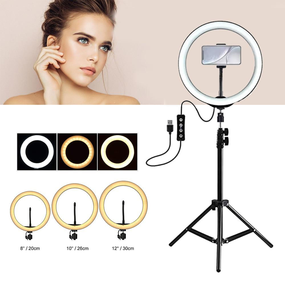 Aro De Luz Led 26 Cm Con Soporte Para Celular Y Tripode 2.10