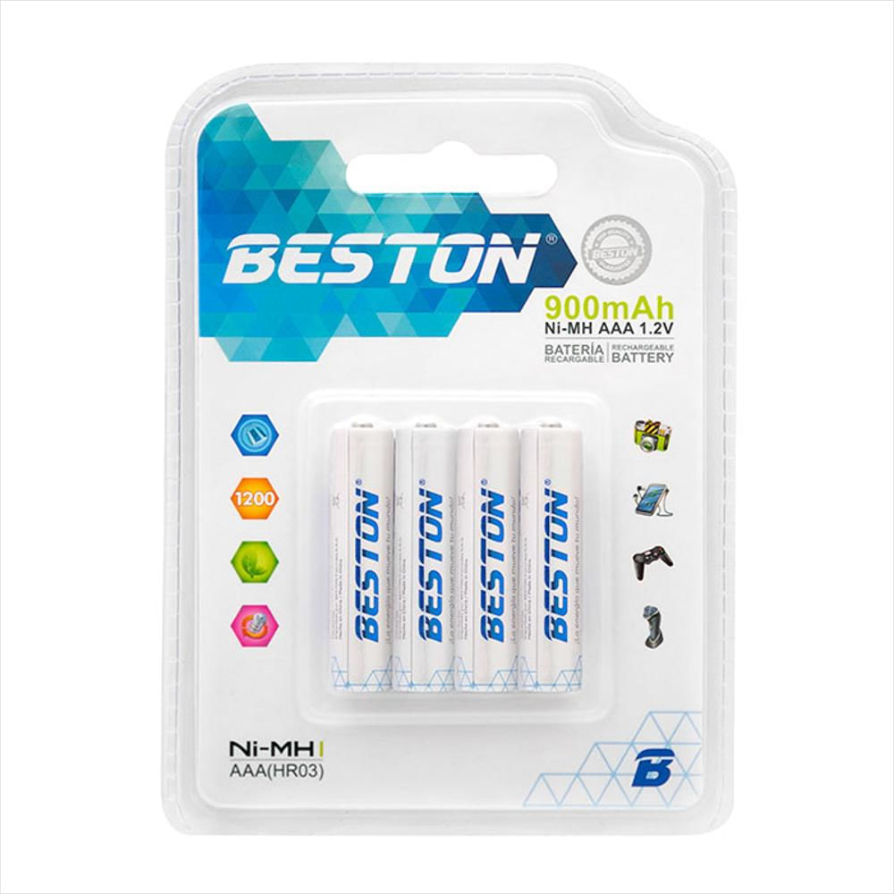 Pilas Bateria Beston Aaa Recargable 900Mah X 4 Unidades ( Sin Cargador)