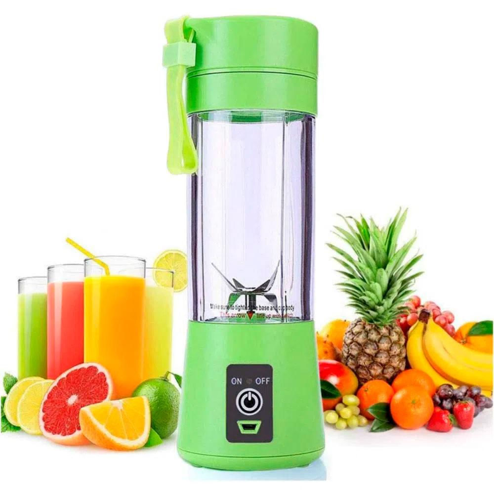 Licuadora Personal Recargable 6 Aspas Color Verde