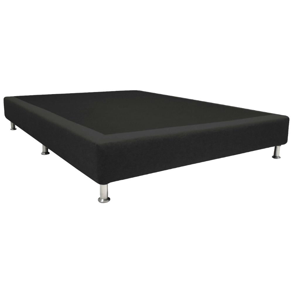 Base Cama Queen Woody, Negro, Con Tendido De Tablas