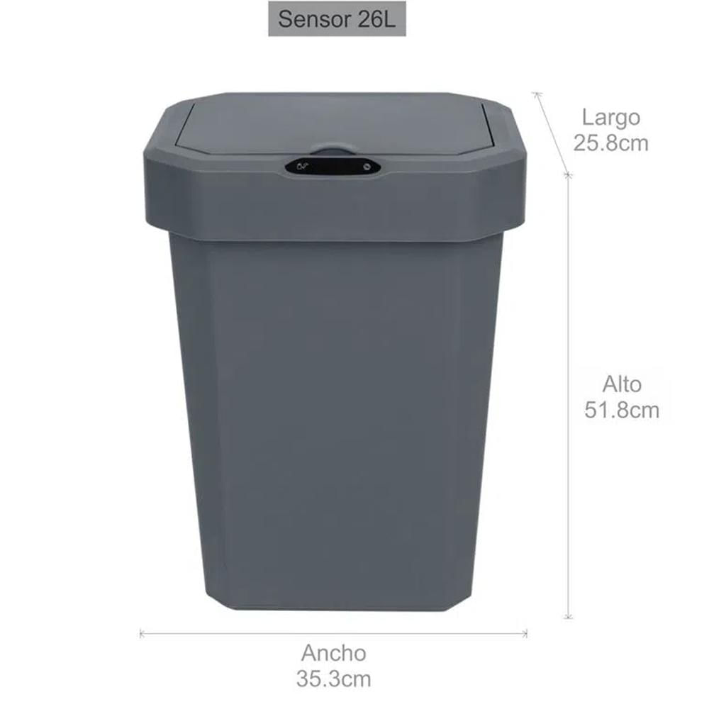 Papelera Sensor 26L Estra 4 1044720 Gris img #2