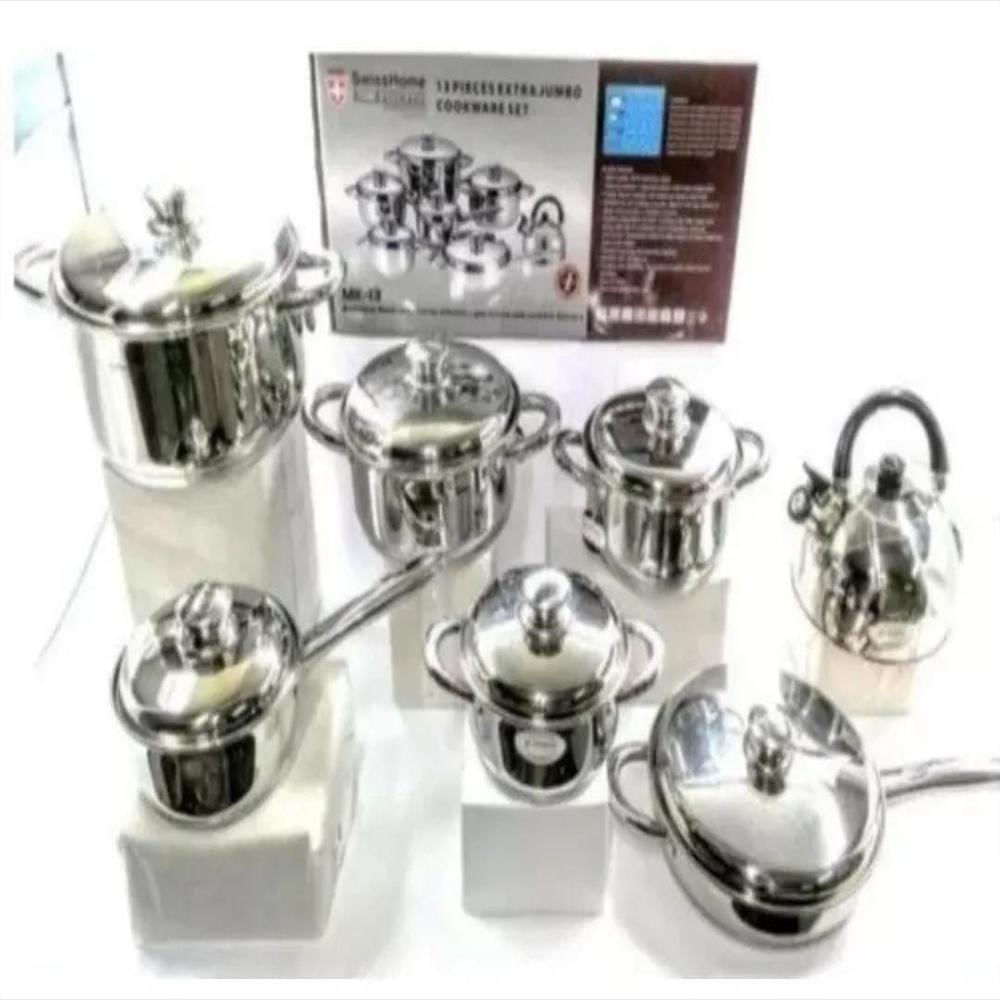 Ollas Acero Quirúrgico Swisshome 13 Pcs Incluye Tetera Juego