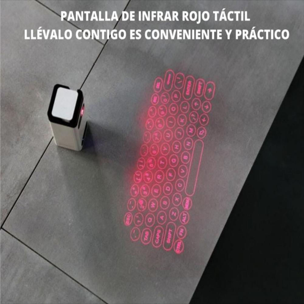 Teclado Laser Con Proyección Keyboard Con Power Bank Blanco img #3