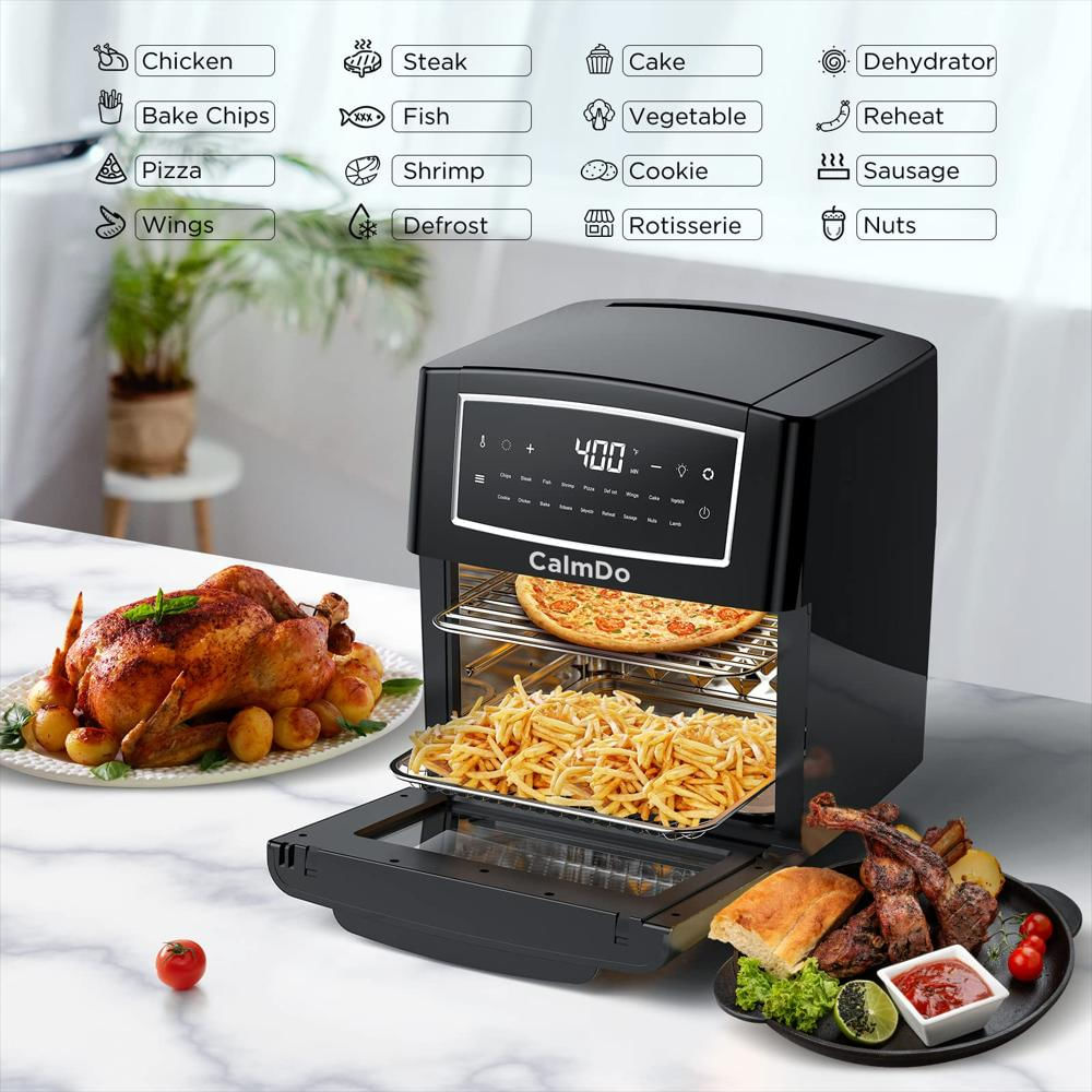 Horno Freidora De Aire 18En1 De 1500W Calmdo Capacidad De 12.7Qt De Convección Para Encimera Color img #2