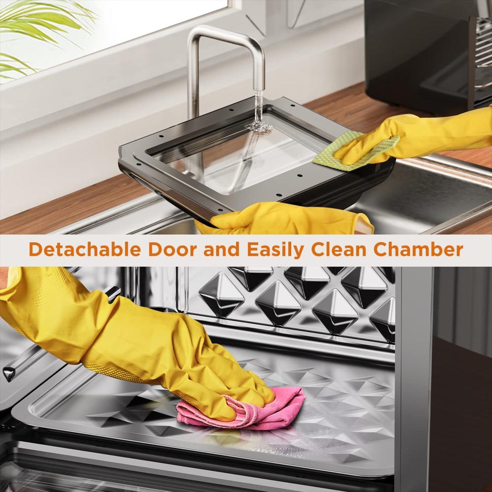 Horno Freidora De Aire 18En1 De 1500W Calmdo Capacidad De 12.7Qt De Convección Para Encimera Color img #3