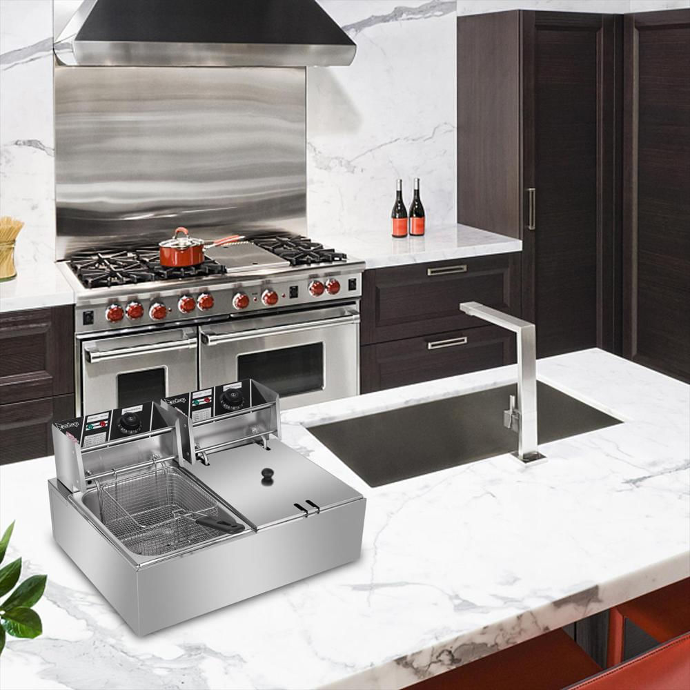 Freidora De Aceite Profesional 12.7Qt De 5000W En Acero Inoxidable Con Cesta Extraíble img #4