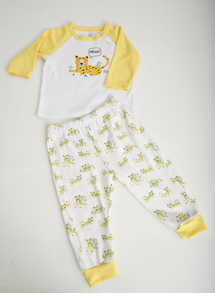 Conjunto Pijama Para Bebé 6/9 MESES BLANCO