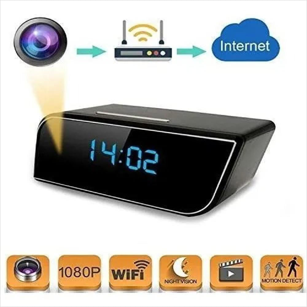 Reloj Despertador Con Camara Espia Wifi Recargable 1080 P – Soluciones Shop