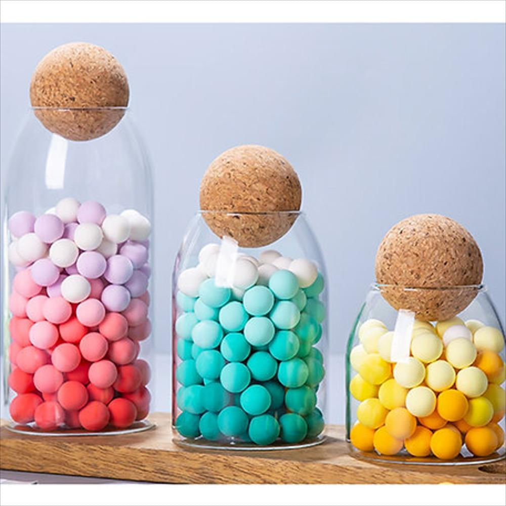 Recipiente Hermético De Vidrio Almacenamiento De Alimentos Con Tapa De Corcho 1200Ml, Diám. Sup. 9Cm Ref. T0016 Enca img #3