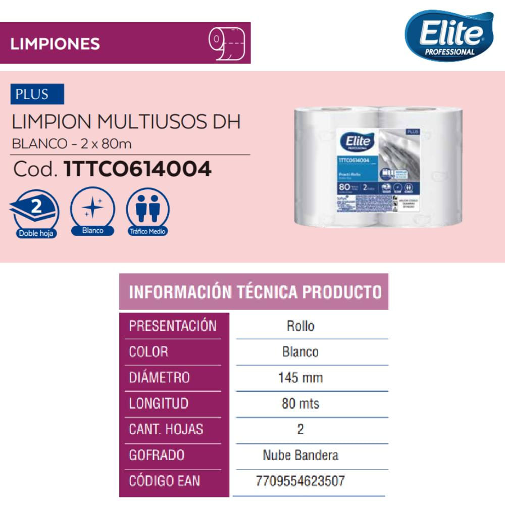 Limpion Multiusos Doble Hoja Color Blanco img #2