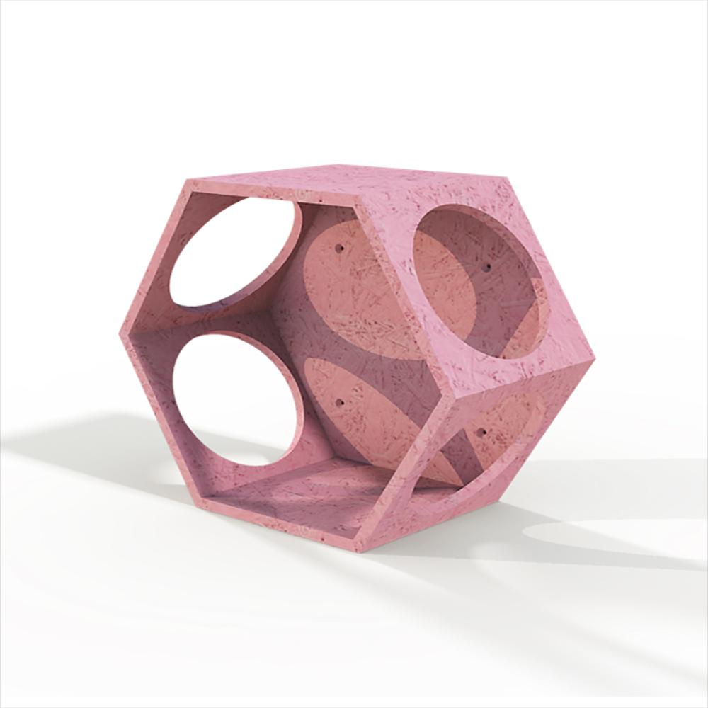 Casa Hexágono Para Mascota Color Salmon img #1