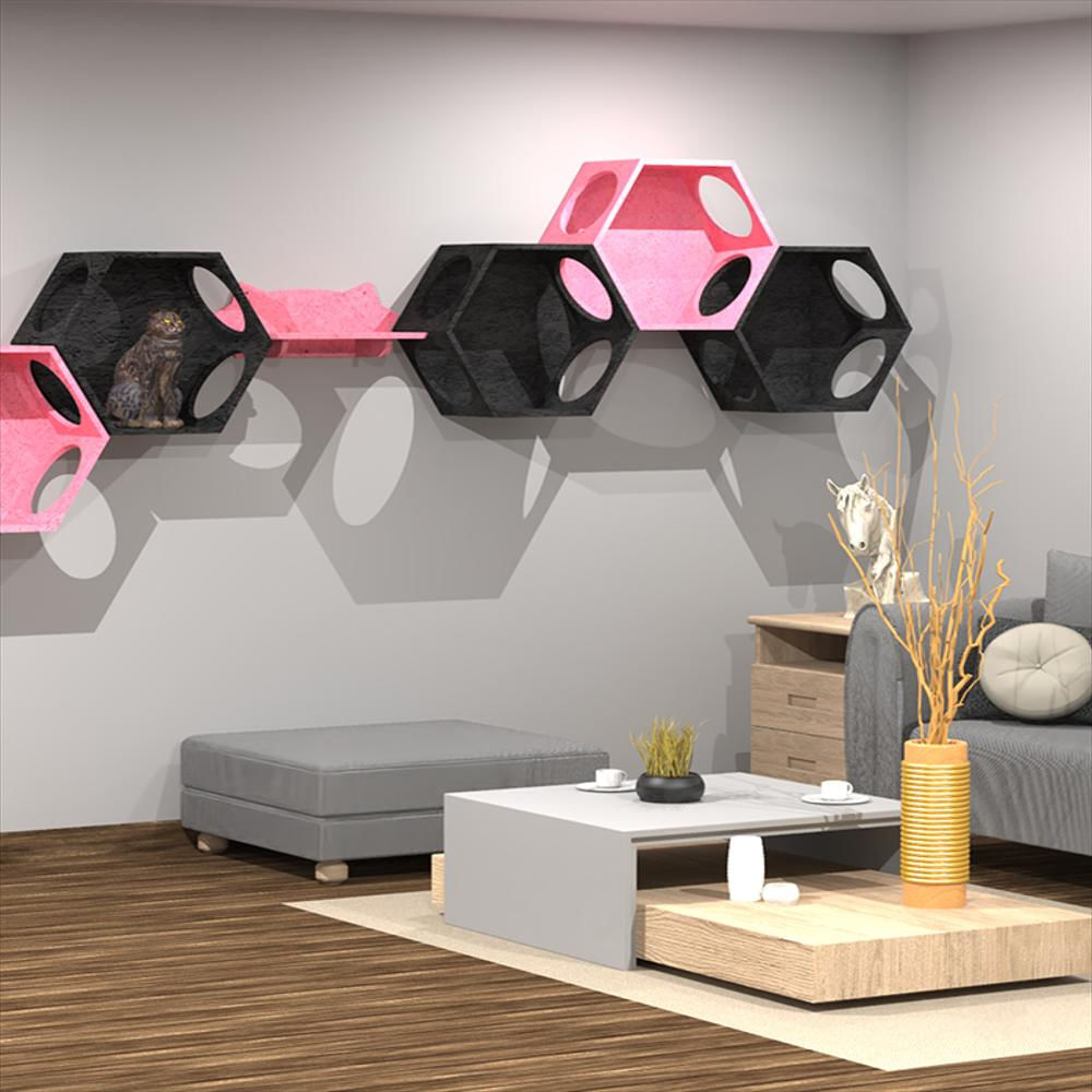 Casa Hexágono Para Mascota Color Salmon img #2