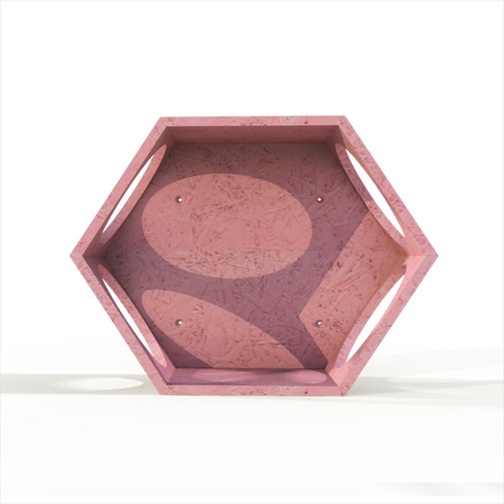 Casa Hexágono Para Mascota Color Salmon img #3