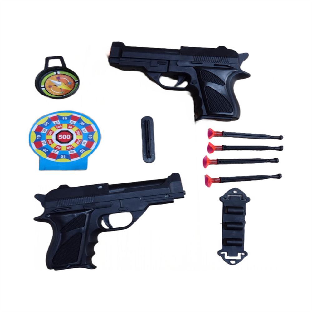 3 pistolas juguete de policía y 2 placas – MANCHATOYS