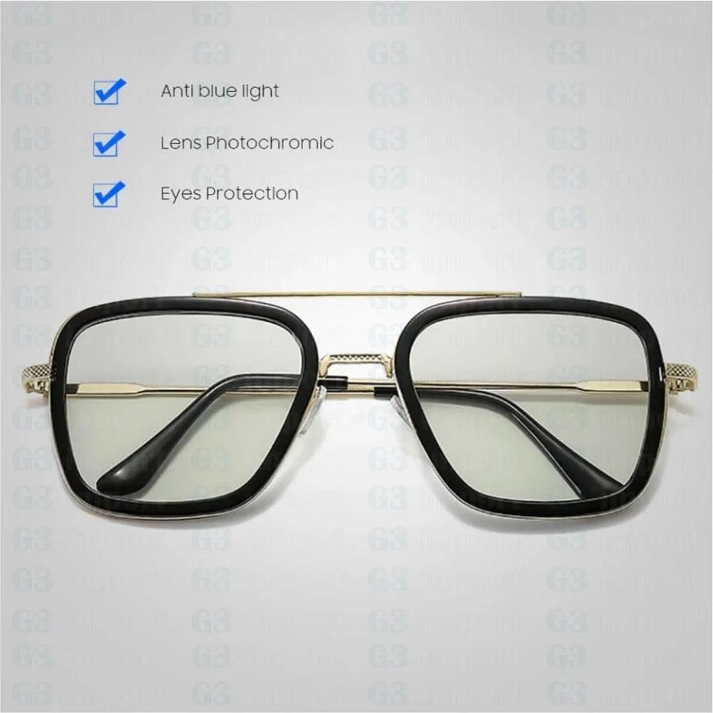 Gafas Tony Stark Fotocromaticas Bloqueo Luz Azul Color Dorado img #3