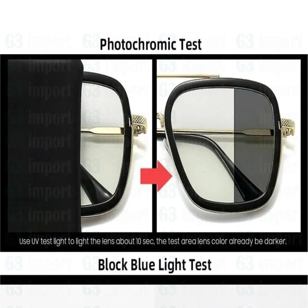 Gafas Tony Stark Fotocromaticas Bloqueo Luz Azul Color Dorado img #4