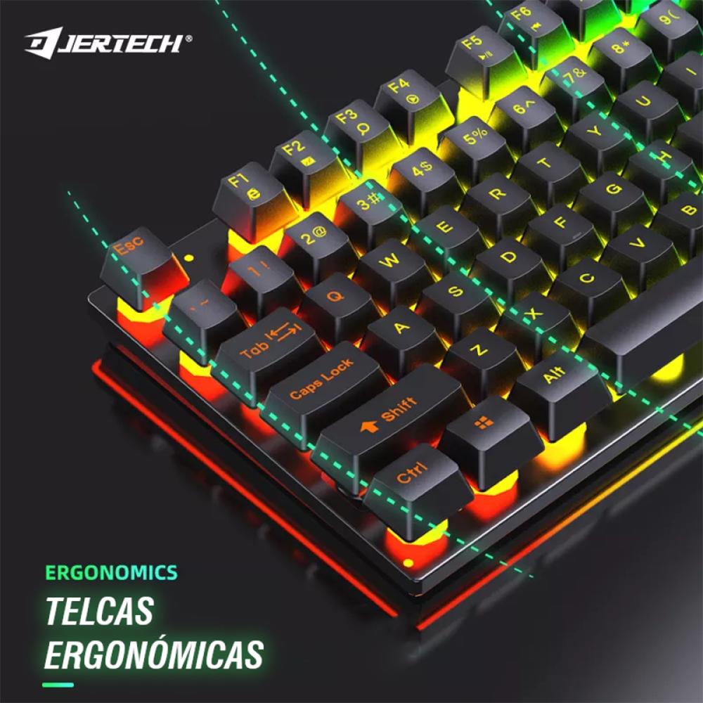 Combo Teclado Y Mouse Gamer Rgb Jertech Km180 img #3