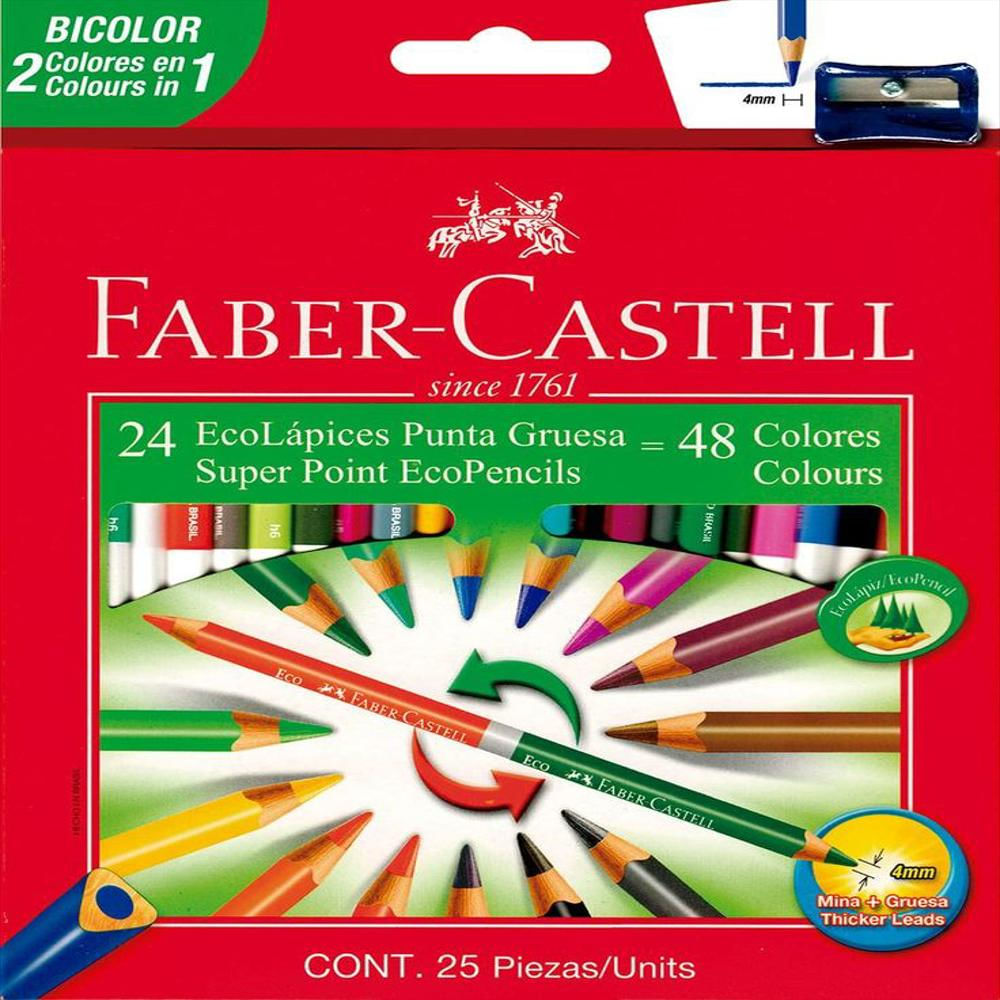 24 Lápices Bicolor 48 Colores Faber Castell - 70401232 - Nacional