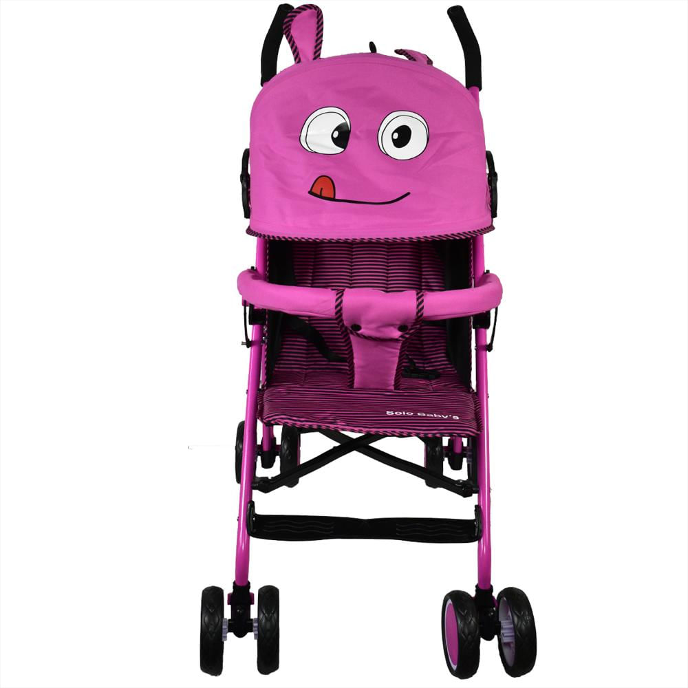 Coche Paseador Para Bebé Con Capota Y Posiciones Rosado