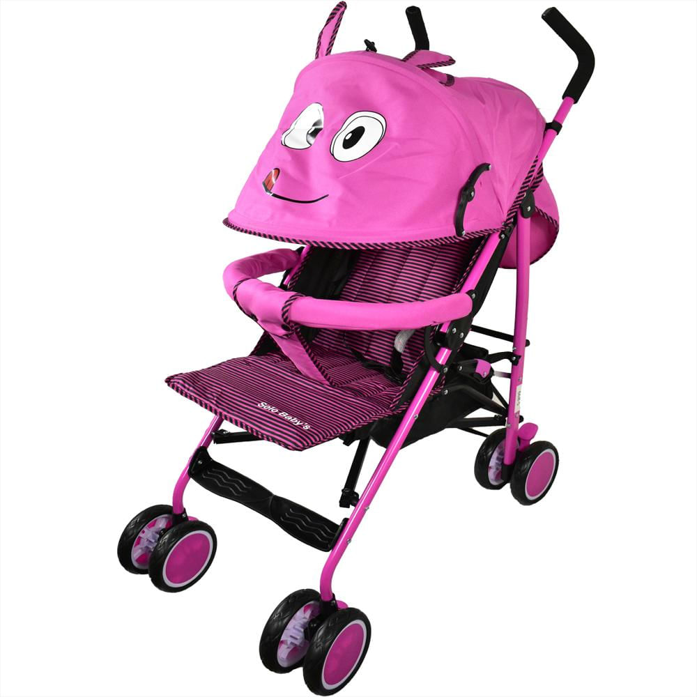 Coche Paseador Para Bebé Con Capota Y Posiciones Rosado img #2