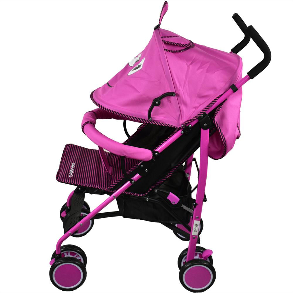 Coche Paseador Para Bebé Con Capota Y Posiciones Rosado img #3